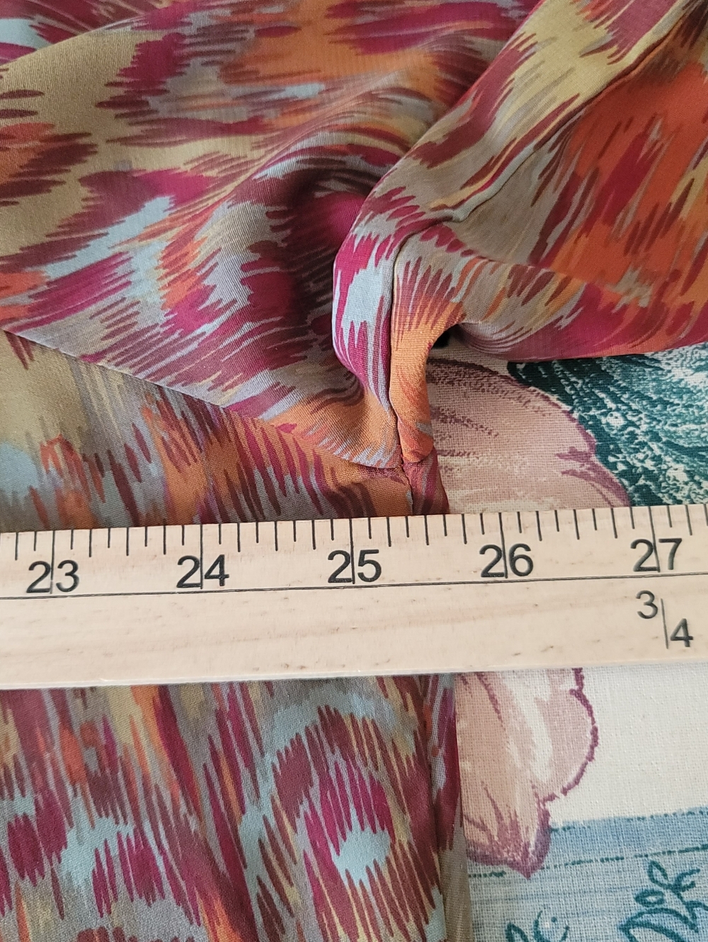 Chadwicks Multicolor Printed Peasant Blouse - Pink, Orange, Tan - Picture 4 of 7